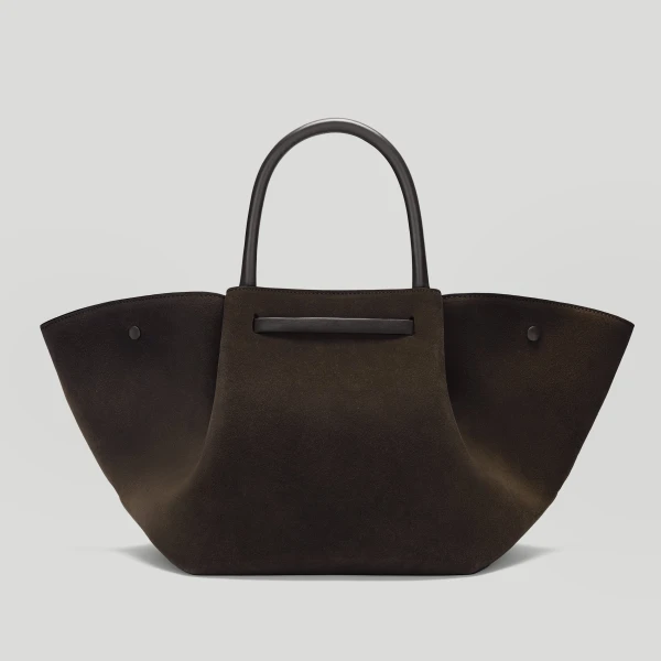 DeMellier The Midi New York in Dark Chocolate Suede & Dark Chocolate Smooth Shoulder Bag, view 5 | Shoulder & Crossbody Bags | Coveti