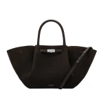DeMellier The Midi New York in Dark Chocolate Suede Shoulder Bag | Shoulder & Crossbody Bags | Coveti