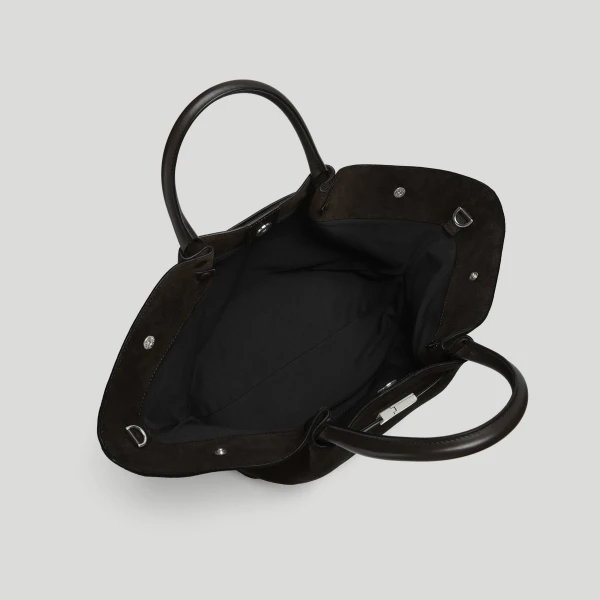 DeMellier The Midi New York in Dark Chocolate Suede Shoulder Bag, view 3 | Shoulder & Crossbody Bags | Coveti