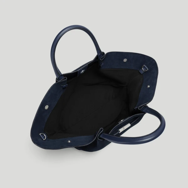 DeMellier The Midi New York in Midnight Blue Suede Shoulder Bag, view 4 | Shoulder & Crossbody Bags | Coveti