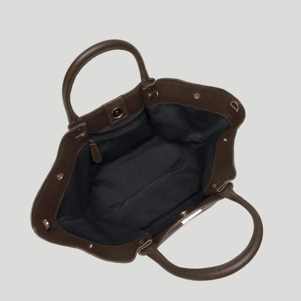 DeMellier The Midi New York in Mocha Small Grain Shoulder Bag, view 3 | Shoulder & Crossbody Bags | Coveti