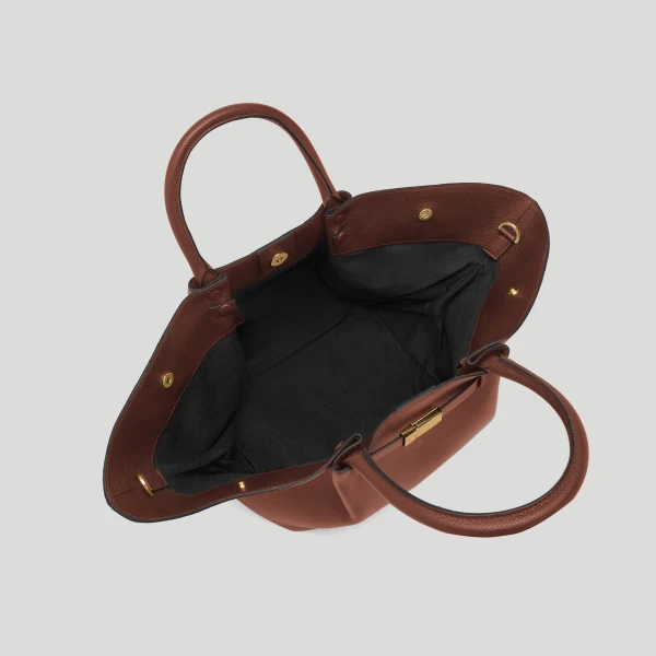 DeMellier The Midi New York in Warm Brown Small Grain Shoulder Bag, view 3 | Shoulder & Crossbody Bags | Coveti