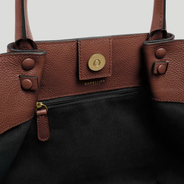 DeMellier The Midi New York in Warm Brown Small Grain Shoulder Bag, view 4 | Shoulder & Crossbody Bags | Coveti