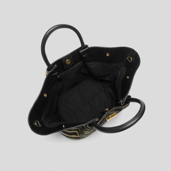 DeMellier The Midi New York in Zebra-Effect Hair Calf Shoulder Bag, view 4 | Shoulder & Crossbody Bags | Coveti