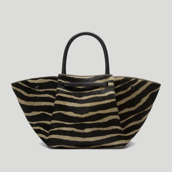 DeMellier The Midi New York in Zebra-Effect Hair Calf Shoulder Bag, view 6 | Shoulder & Crossbody Bags | Coveti