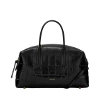 DeMellier The Midi Stockholm in Black Large Croc-Effect Top-Handle Bag | Totes & Top-Handle Bags | Coveti