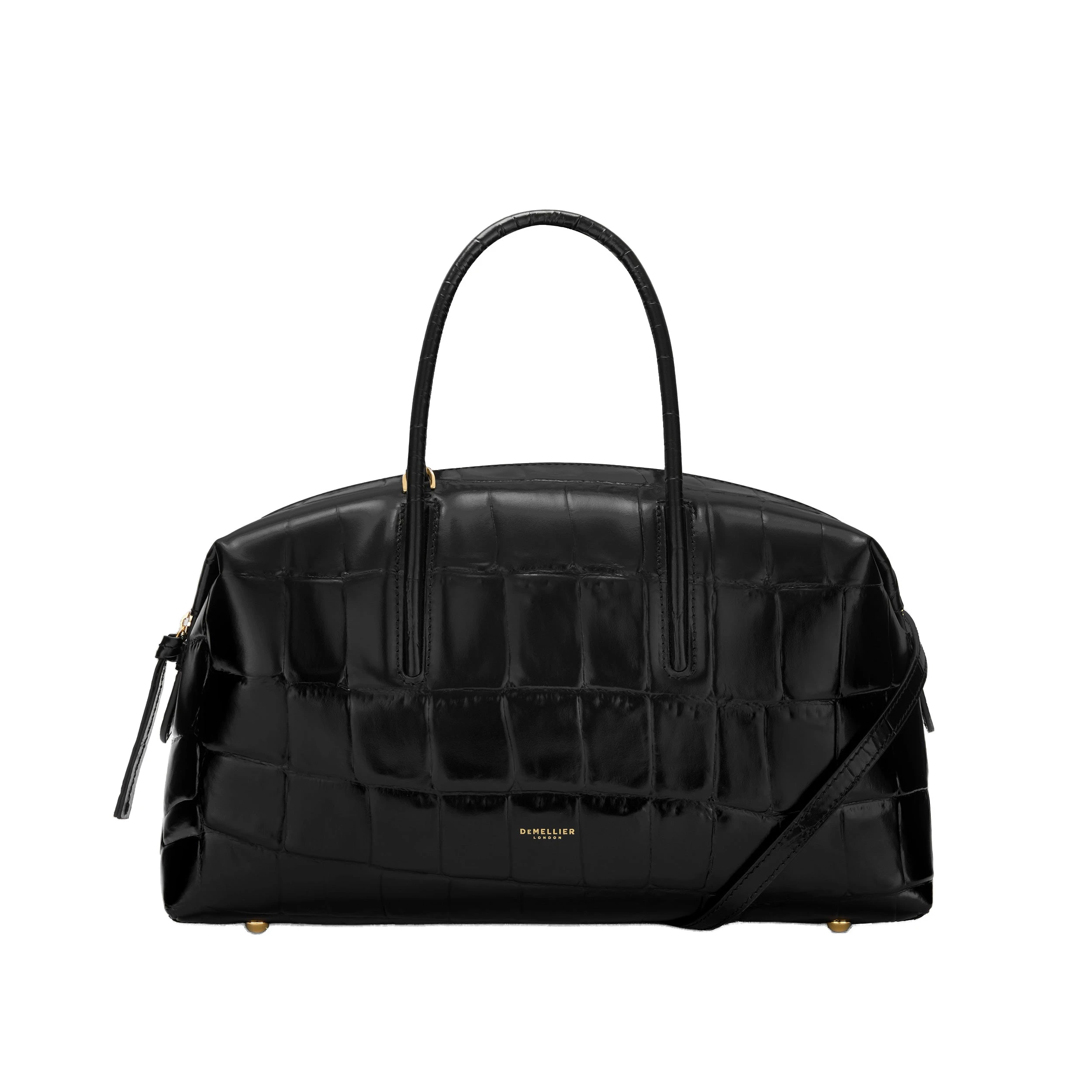 DeMellier The Midi Stockholm in Black Large Croc-Effect Top-Handle Bag DeMellier The Midi Stockholm in Black Large Croc-Effect Top-Handle Bag | Totes & Top-Handle Bags | Coveti