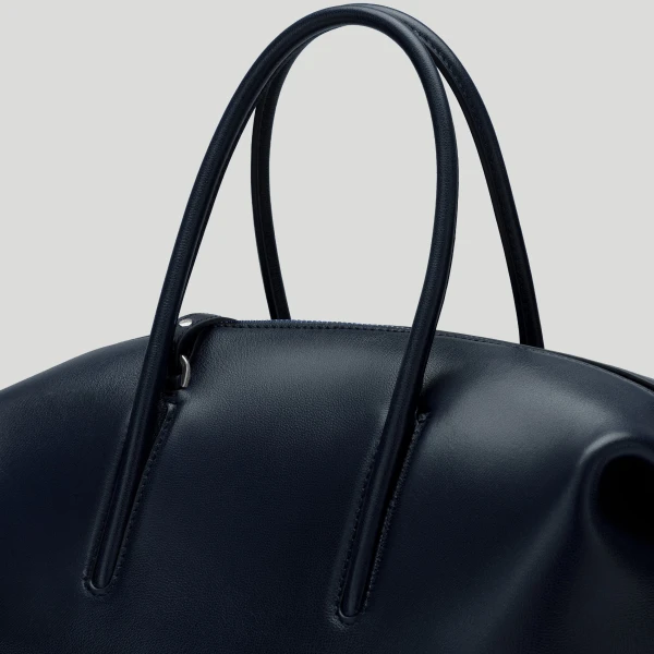 DeMellier The Midi Stockholm in Midnight Blue Fine Grain Top-Handle Bag, view 5 | Totes & Top-Handle Bags | Coveti