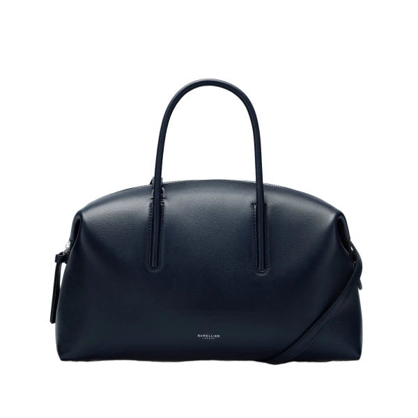 DeMellier The Midi Stockholm in Midnight Blue Fine Grain Top-Handle Bag | Totes & Top-Handle Bags | Coveti