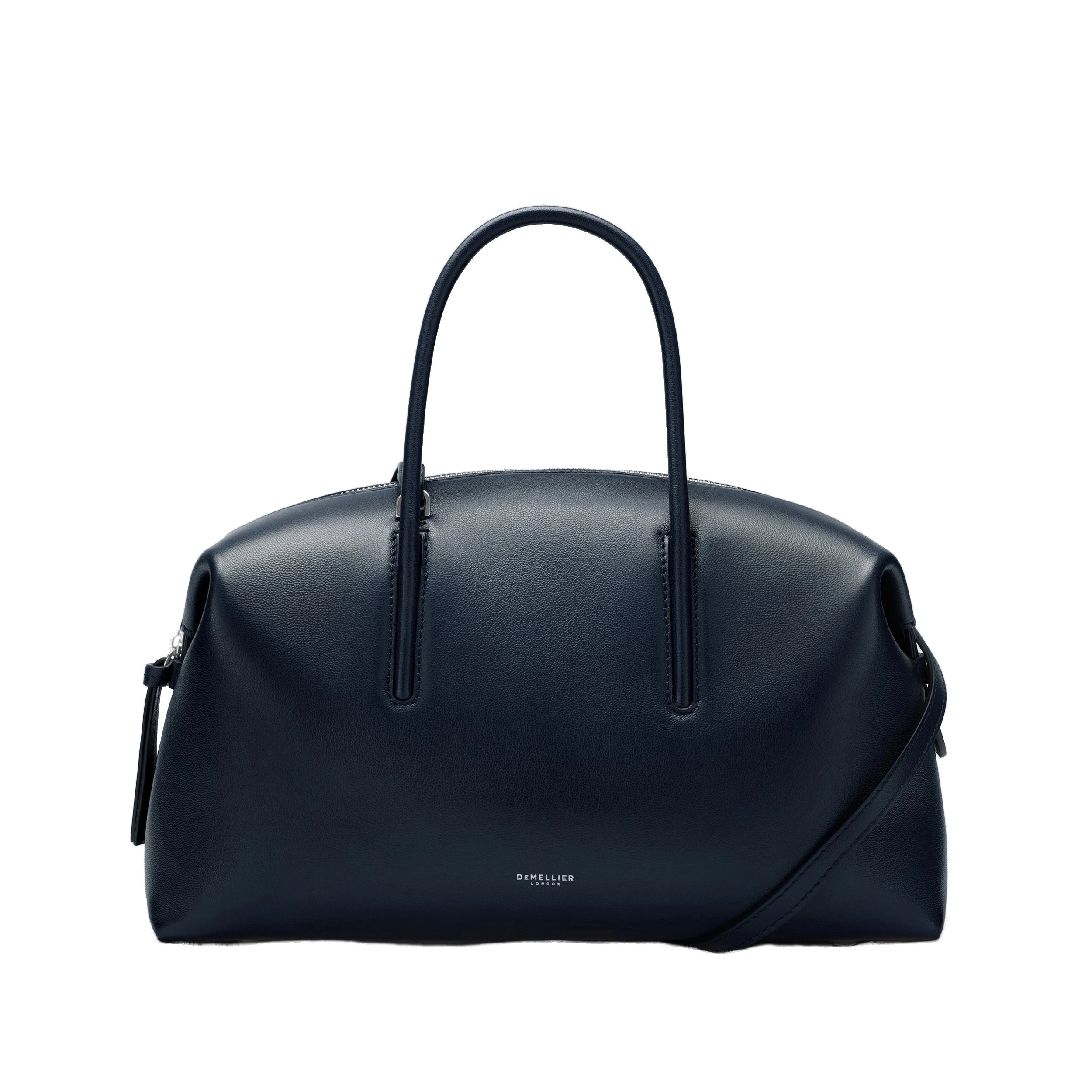 DeMellier The Midi Stockholm in Midnight Blue Fine Grain Top-Handle Bag DeMellier The Midi Stockholm in Midnight Blue Fine Grain Top-Handle Bag | Totes & Top-Handle Bags | Coveti