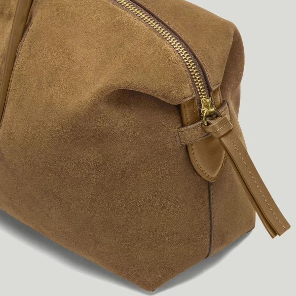 DeMellier The Midi Stockholm in Tobacco Suede Top-Handle Bag, view 2 | Totes & Top-Handle Bags | Coveti