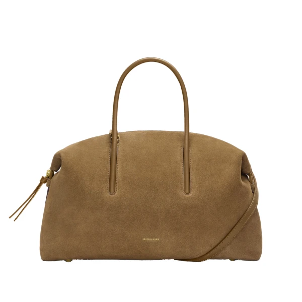 The Midi Stockholm in Tobacco Suede Top-Handle Bag