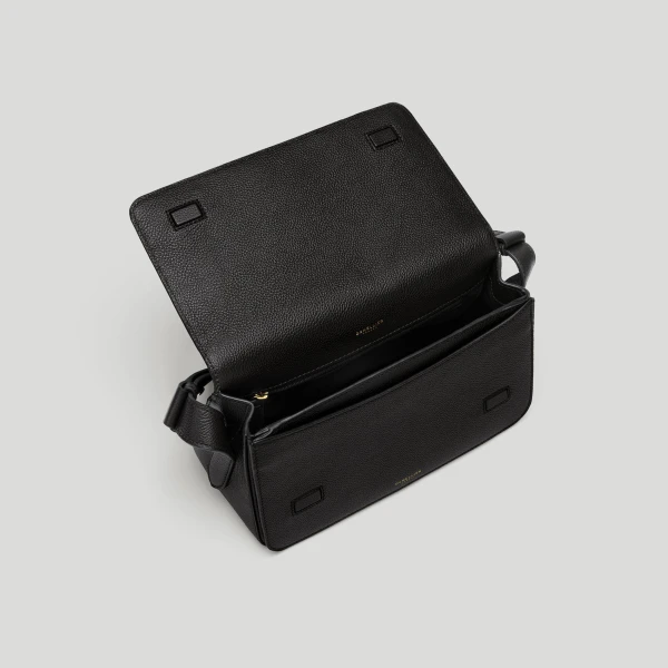 DeMellier The New York Crossbody in Black Small Grain Crossbody Bag, view 4 | Shoulder & Crossbody Bags | Coveti