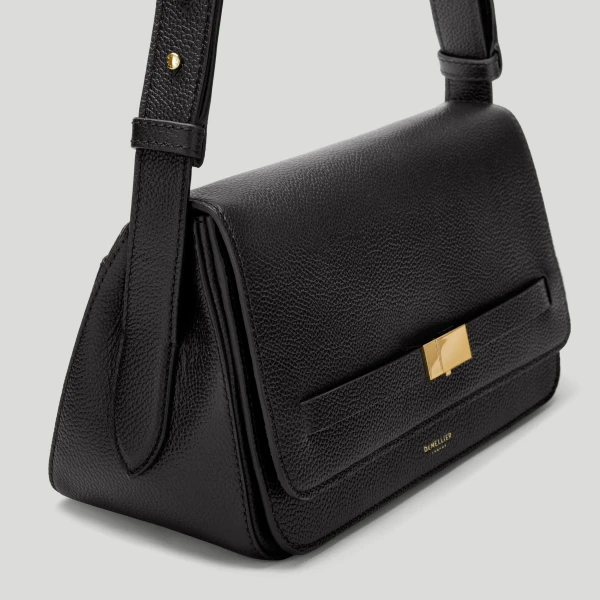 DeMellier The New York Crossbody in Black Small Grain Crossbody Bag, view 5 | Shoulder & Crossbody Bags | Coveti