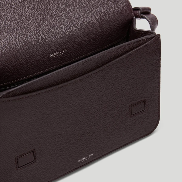DeMellier The New York Crossbody in Bordeaux Small Grain Crossbody Bag, view 2 | Shoulder & Crossbody Bags | Coveti