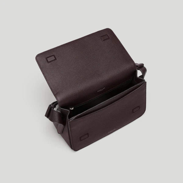 DeMellier The New York Crossbody in Bordeaux Small Grain Crossbody Bag, view 3 | Shoulder & Crossbody Bags | Coveti