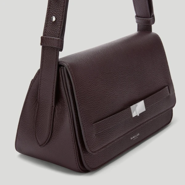 DeMellier The New York Crossbody in Bordeaux Small Grain Crossbody Bag, view 4 | Shoulder & Crossbody Bags | Coveti