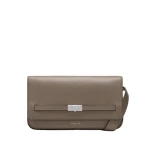 DeMellier The New York Crossbody in Dark Taupe Small Grain Crossbody Bag | Shoulder & Crossbody Bags | Coveti