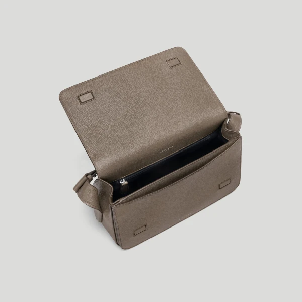 DeMellier The New York Crossbody in Dark Taupe Small Grain Crossbody Bag, view 4 | Shoulder & Crossbody Bags | Coveti