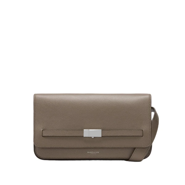 The New York Crossbody in Dark Taupe Small Grain Crossbody Bag