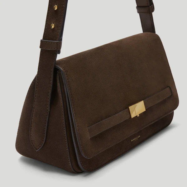 DeMellier The New York Crossbody in Mocha Suede Crossbody Bag, view 5 | Shoulder & Crossbody Bags | Coveti