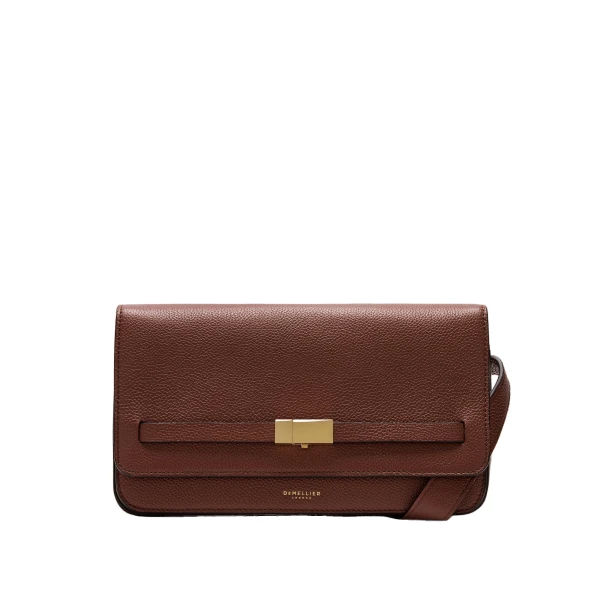 The New York Crossbody in Warm Brown Small Grain Crossbody Bag