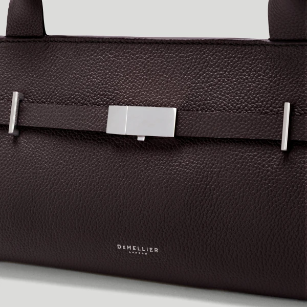 DeMellier The New York Shoulder in Bordeaux Small Grain Shoulder Bag, view 2 | Shoulder & Crossbody Bags | Coveti