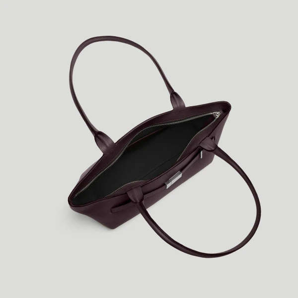 DeMellier The New York Shoulder in Bordeaux Small Grain Shoulder Bag, view 3 | Shoulder & Crossbody Bags | Coveti