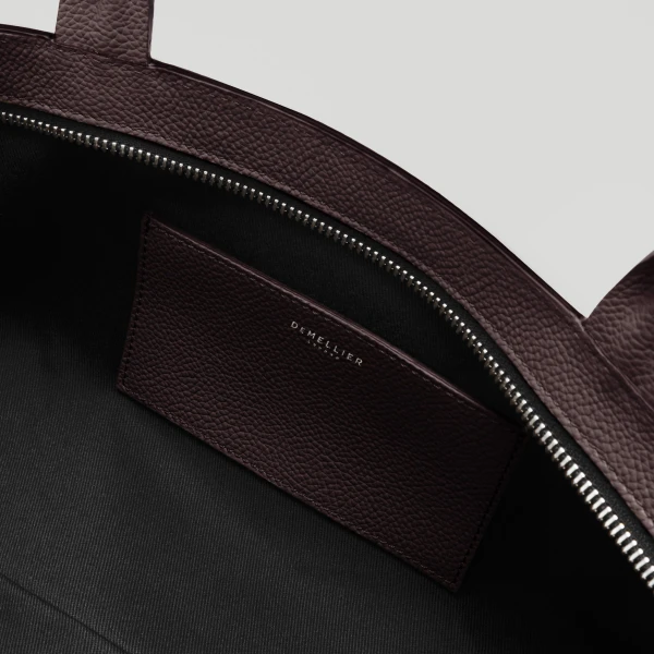 DeMellier The New York Shoulder in Bordeaux Small Grain Shoulder Bag, view 4 | Shoulder & Crossbody Bags | Coveti