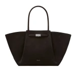 DeMellier The New York in Dark Chocolate Suede Shoulder Bag | Shoulder & Crossbody Bags | Coveti