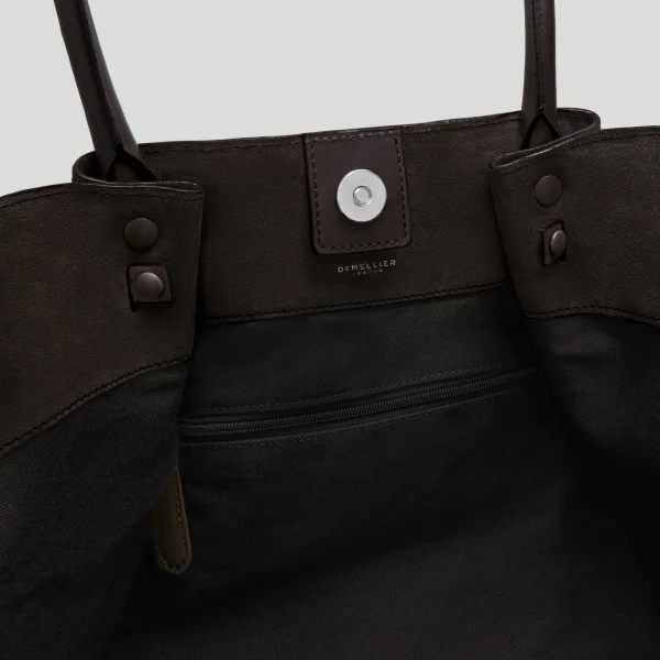 DeMellier The New York in Dark Chocolate Suede Shoulder Bag, view 4 | Shoulder & Crossbody Bags | Coveti