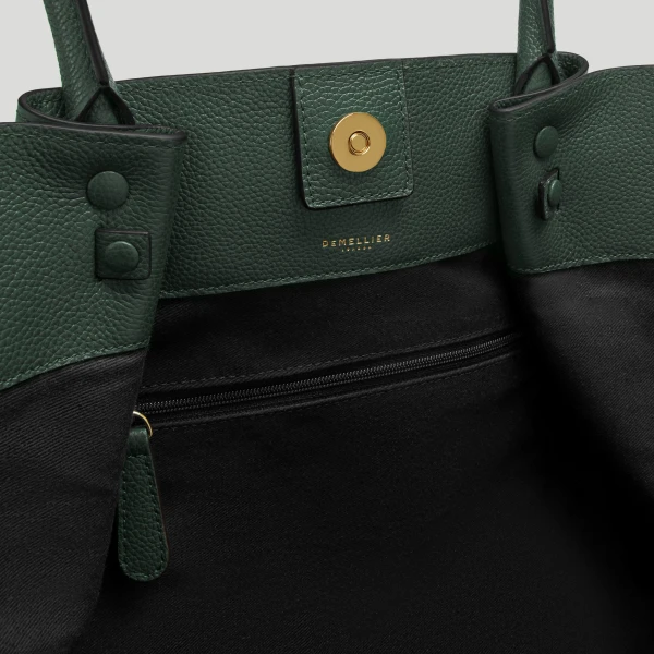 DeMellier The New York in Dark Green Small Grain Shoulder Bag, view 5 | Shoulder & Crossbody Bags | Coveti