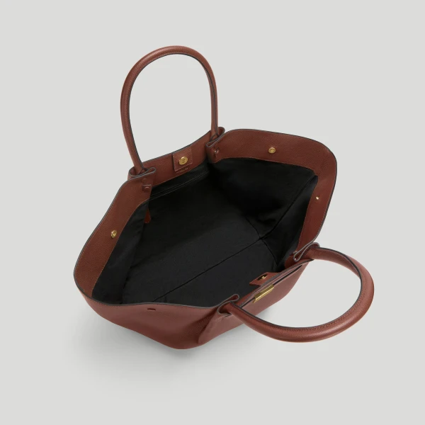 DeMellier The New York in Warm Brown Small Grain Shoulder Bag, view 4 | Shoulder & Crossbody Bags | Coveti