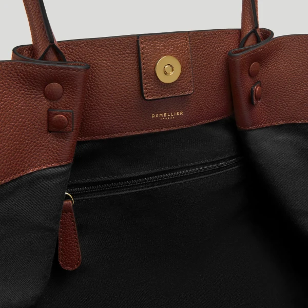 DeMellier The New York in Warm Brown Small Grain Shoulder Bag, view 5 | Shoulder & Crossbody Bags | Coveti