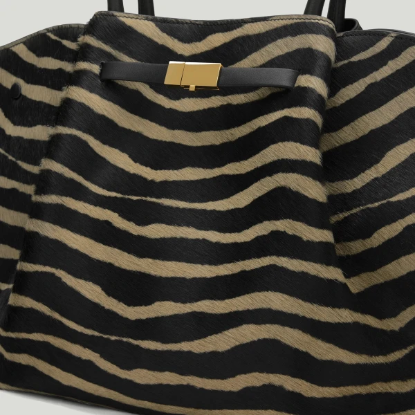 DeMellier The New York in Zebra-Effect Hair Calf Shoulder Bag, view 2 | Shoulder & Crossbody Bags | Coveti