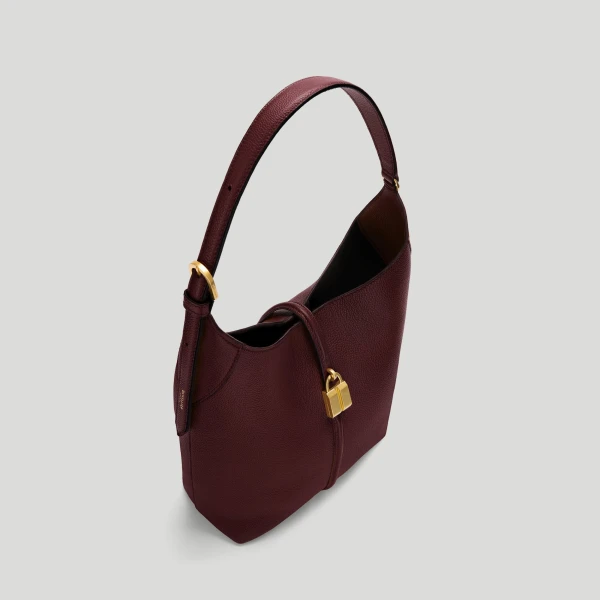 DeMellier The Siena Bucket in Burgundy Small Grain Bucket Bag, view 4 | Bucket Bags | Coveti