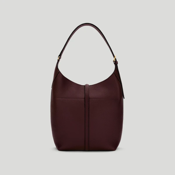 DeMellier The Siena Bucket in Burgundy Small Grain Bucket Bag, view 5 | Bucket Bags | Coveti