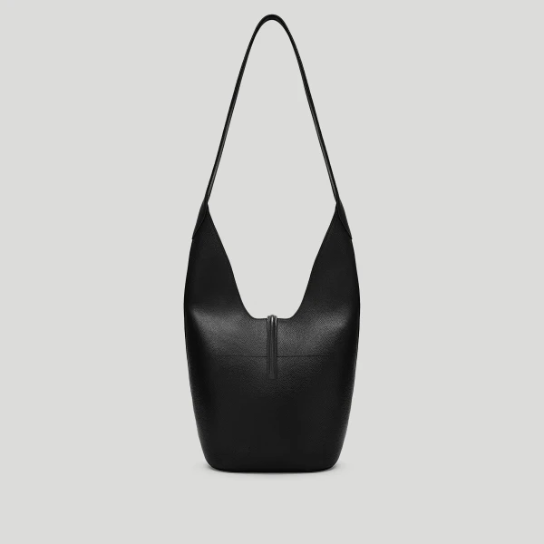 DeMellier The Siena Crossbody in Black Small Grain Crossbody Bag, view 5 | Shoulder & Crossbody Bags | Coveti