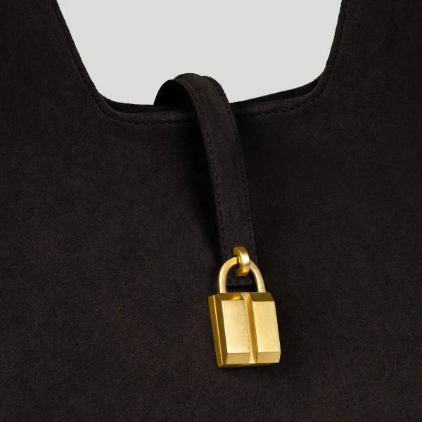 DeMellier The Siena Crossbody in Dark Chocolate Suede Crossbody Bag, view 3 | Shoulder & Crossbody Bags | Coveti