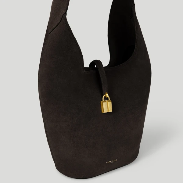 DeMellier The Siena Crossbody in Dark Chocolate Suede Crossbody Bag, view 5 | Shoulder & Crossbody Bags | Coveti
