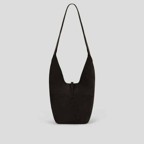 DeMellier The Siena Crossbody in Dark Chocolate Suede Crossbody Bag, view 6 | Shoulder & Crossbody Bags | Coveti