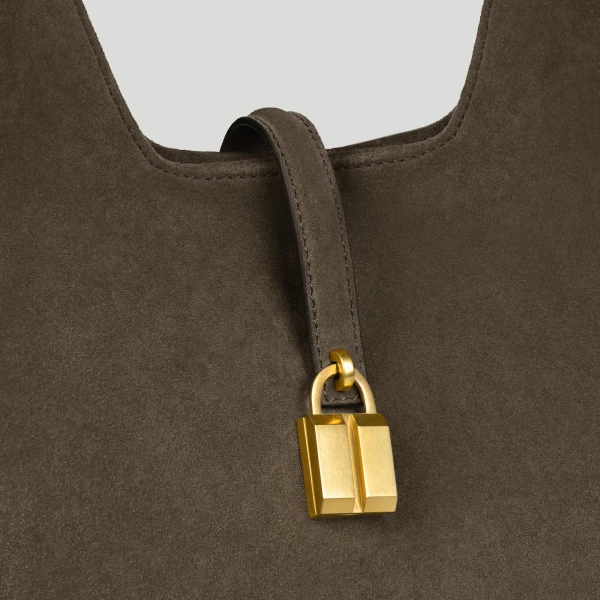 DeMellier The Siena Crossbody in Hazel Suede Crossbody Bag, view 2 | Shoulder & Crossbody Bags | Coveti