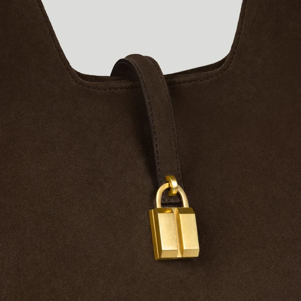 DeMellier The Siena Crossbody in Mocha Suede Crossbody Bag, view 2 | Shoulder & Crossbody Bags | Coveti
