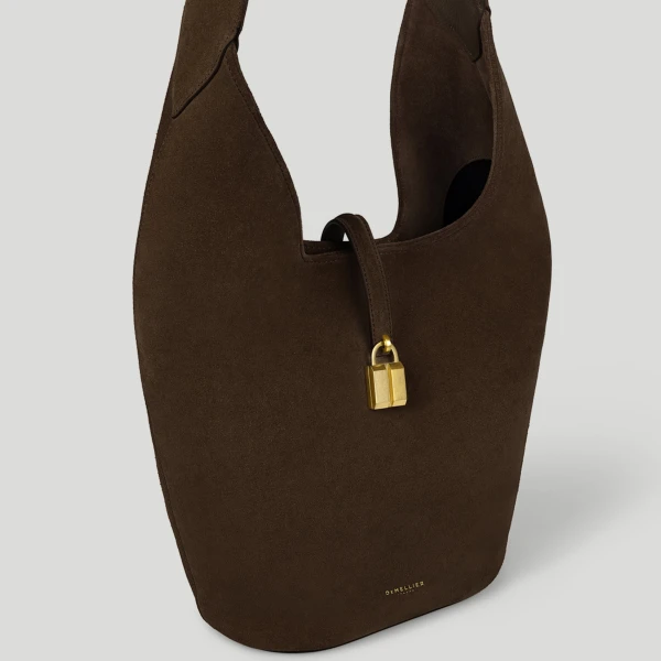 DeMellier The Siena Crossbody in Mocha Suede Crossbody Bag, view 4 | Shoulder & Crossbody Bags | Coveti