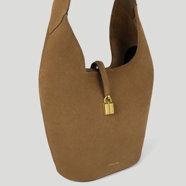 DeMellier The Siena Crossbody in Tobacco Suede Crossbody Bag, view 3 | Shoulder & Crossbody Bags | Coveti