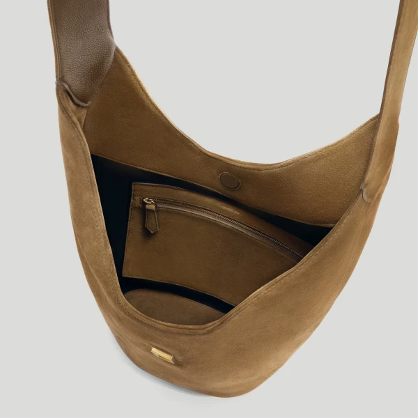 DeMellier The Siena Crossbody in Tobacco Suede Crossbody Bag, view 4 | Shoulder & Crossbody Bags | Coveti