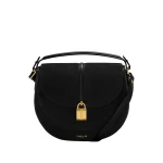 DeMellier The Siena Saddle in Black Suede Crossbody Bag | Shoulder & Crossbody Bags | Coveti