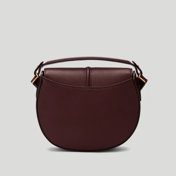 DeMellier The Siena Saddle in Burgundy Small Grain Crossbody Bag, view 6 | Shoulder & Crossbody Bags | Coveti