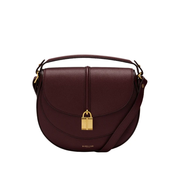 The Siena Saddle in Burgundy Small Grain Crossbody Bag
