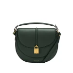 DeMellier The Siena Saddle in Dark Green Small Grain Crossbody Bag | Shoulder & Crossbody Bags | Coveti